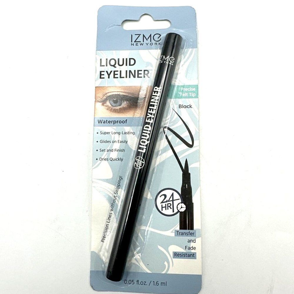 IZME NY BLACK Waterproof LIQUID EYE LINER * Precise Felt Tip * 24 Hour .05oz NEW